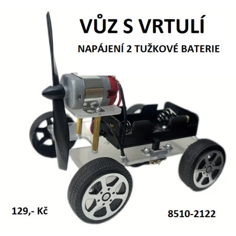 Auto, model na kolečkách, s vrtulí