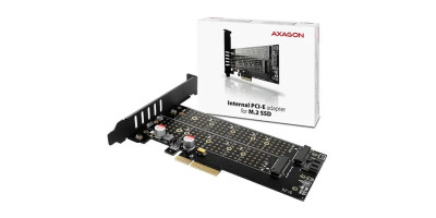 AXAGON PCEM2-D, PCIe x4 - M.2 NVMe M-key + SATA B-key slot adaptér, LP