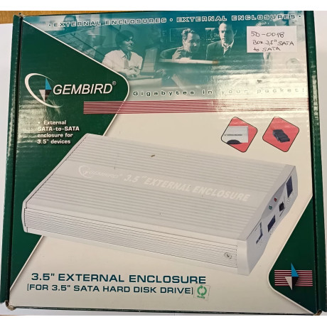 GEMBIRD external box for 3.5" SATA HDD, silver, SATA connection, incl. power adapter