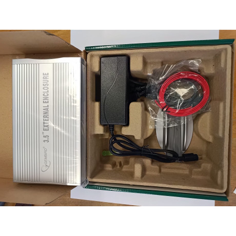 GEMBIRD Externe Box für 3,5" SATA HDD, silber, SATA Anschluss, inkl. Netzteil