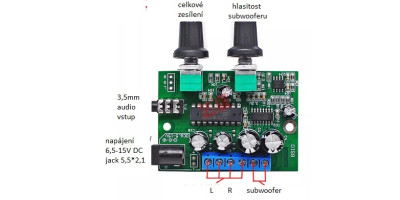 2.1 kanálový subwoofer digitální výkonový zesilovač