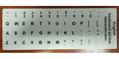 Tastaturaufkleber Alphabet (Englisch) - weiß mit...