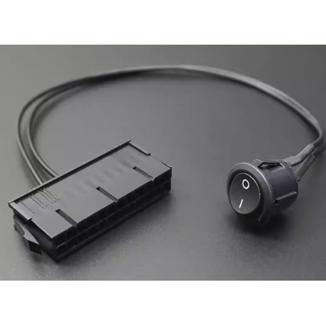 ATX power supply start connector with switch