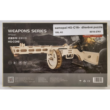 samopal HG-C16 - dřevěné puzzle 3D