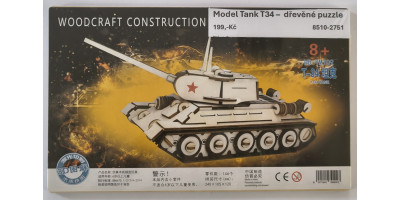 model tank T34 - dřevěné puzzle 3D