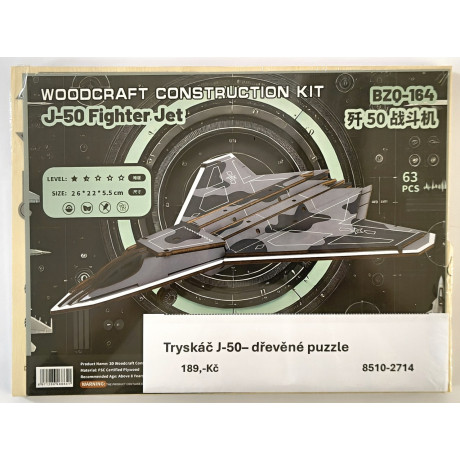 J50 Kampfjet – 3D-Holzpuzzle