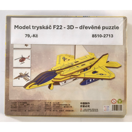 F22-Jet-Modell – 3D-Holzpuzzle