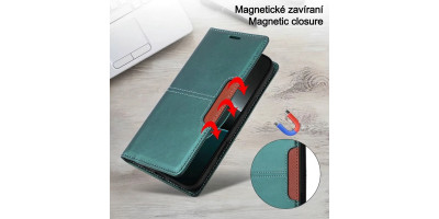 Flip pouzdro Poco X7 – peněženka, stojánek, koženkové zeleno-modrý
