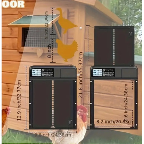 Aluminum chicken door with timer 2
