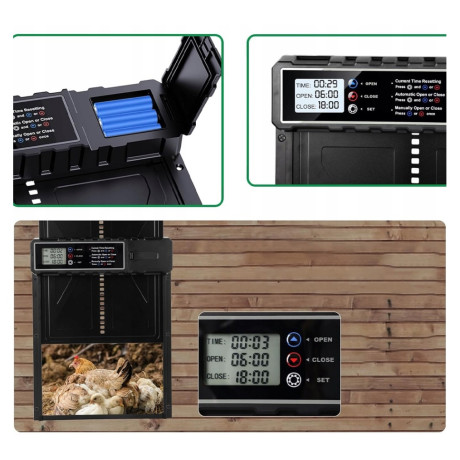 Aluminum chicken door with timer 2