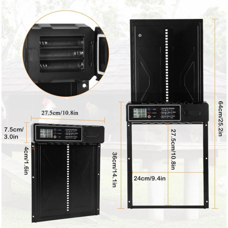 Aluminum chicken door with timer 2
