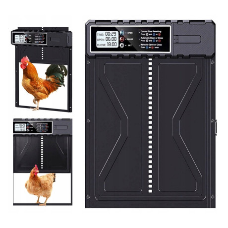 Aluminum chicken door with timer 2