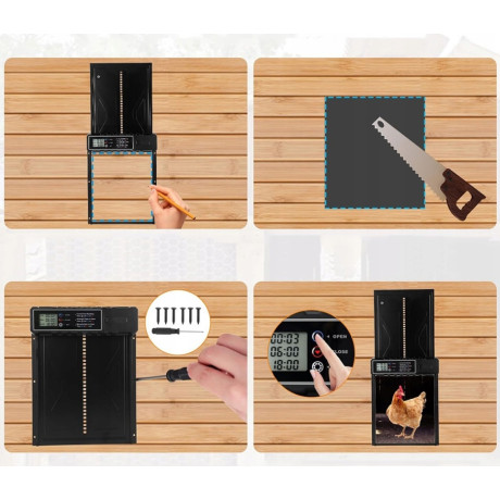 Aluminum chicken door with timer 2